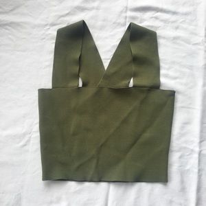 Seek the label bandage olive green crop top